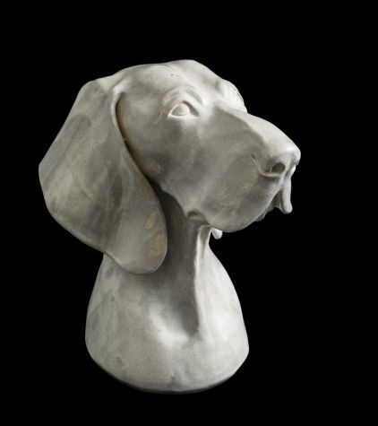 Hundeportrait "Kalle", Steinzeug frei modelliert